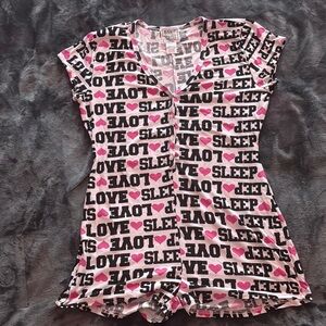 Love Sleep Graphic Romper